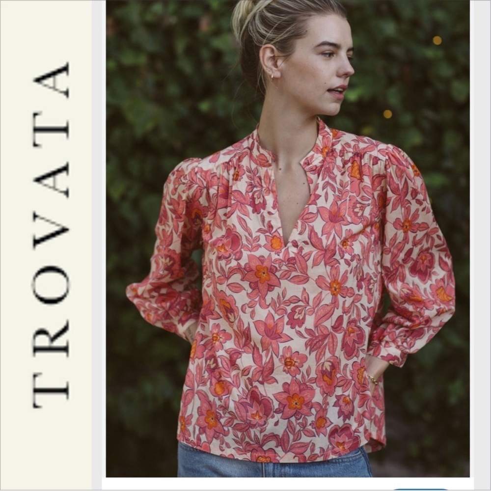 Trovata Bailey Blouse in Tea Rose. Size M - Picture 1 of 9